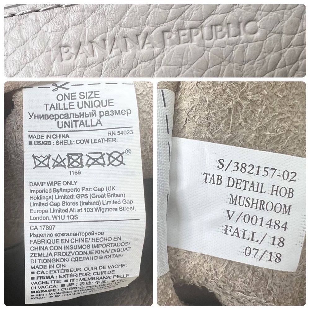 Banana Republic Taupe Italian Leather Hobo/Crossbody BAG - Picture 3 of 11